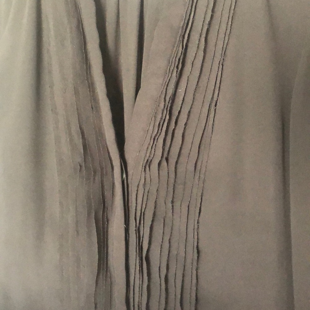Black Pleated Ruffle Top - Picture 3 of 3